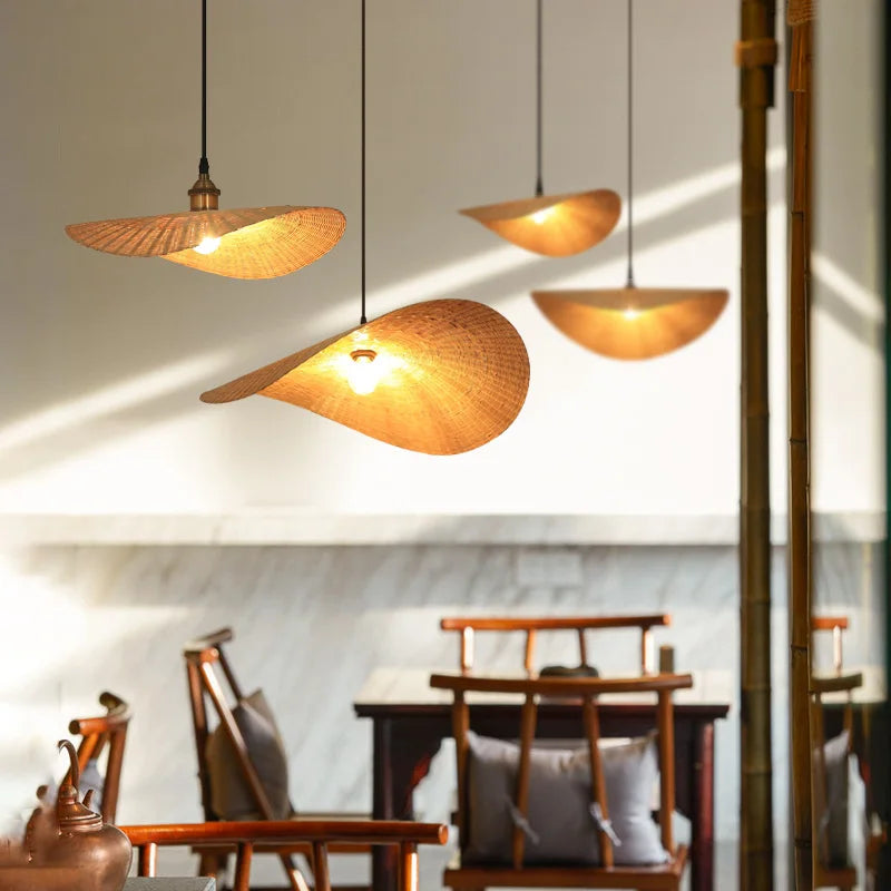 DecorBites™ Bamboo Zen Tea Room Chandelier: Unique LED Dining Room Lighting