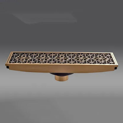 DecorBites™ Euro Antique Brass Carved Floor Drain Cover for Bathroom Bath Accessories