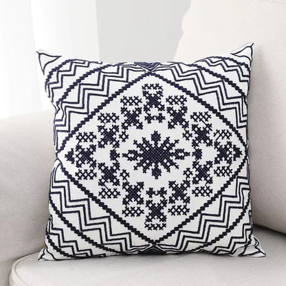 DecorBites™ Aztec Embroidery Canvas Cushion Cover 45x45cm