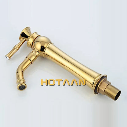 DecorBites™ Gold Bathroom Faucet | Modern Basin Tap with High Arc Design