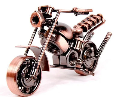 DecorBites™ 14cm Retro Motorcycle Model Metal Figurine Home Decor & Toy