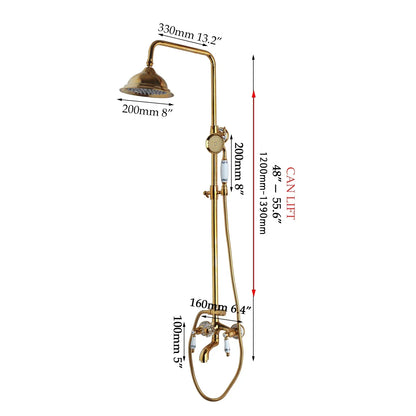 DecorBites™ Golden Polished Shower Head with High Pressure Aerator Nozzle