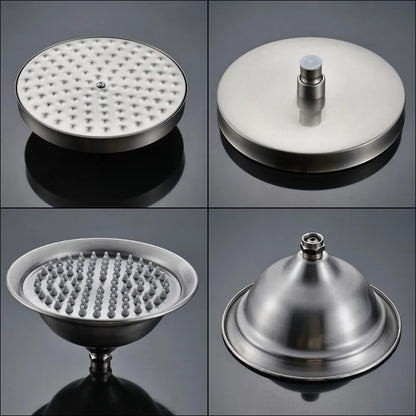 DecorBites™ Brushed Nickel Dual Handle Rainfall Shower Mixer Faucet with Handshower