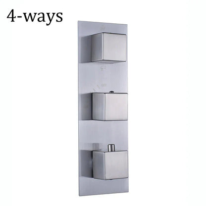 DecorBites™ Brushed Nickel Thermostatic Mixer Valve for Three Handle Shower Control