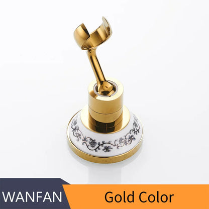 DecorBites™ Gold Brass Swivel Handheld Shower Holder Mounting Bracket for Bathroom Accessories