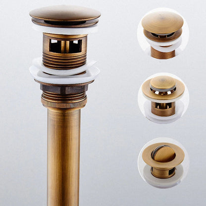 DecorBites™ Antique Brass Vessel Sink Drain Strainer, Pop Up Stopper for Lavatory Basin
