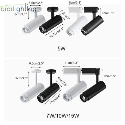 DecorBites™ Adjustable Focus Industrial Black Track Spotlights