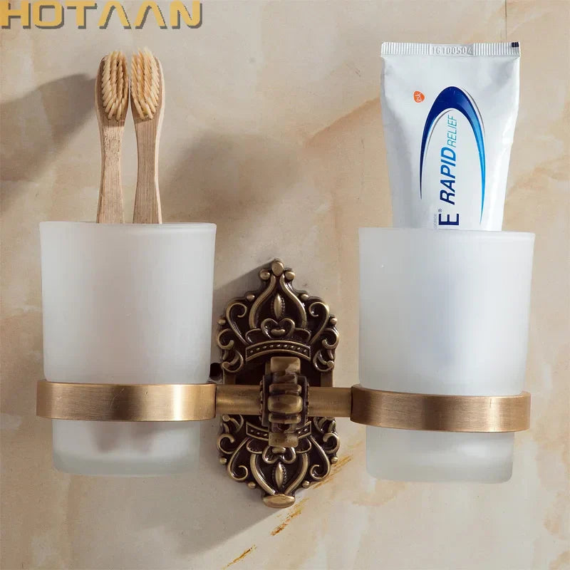 DecorBites™ Aluminium Double Tumbler Holder for Bathroom - YT-11208