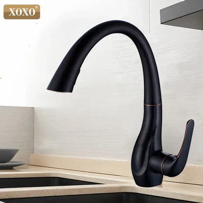 DecorBites™ Golden Kitchen Faucet Pull Out Single Handle Water Mixer Tap