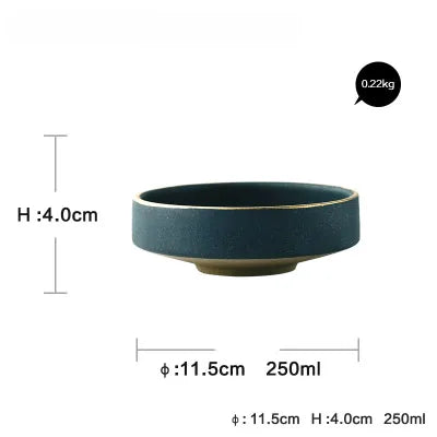 DecorBites™ Ceramic Dinner Plate - Gold Edged Steak Dish - High Quality Japan Style Partyware