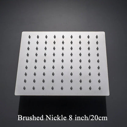 DecorBites™ 12-Inch Stainless Steel Square Rainfall Shower Head - Chrome Luxury Bathroom Fixture