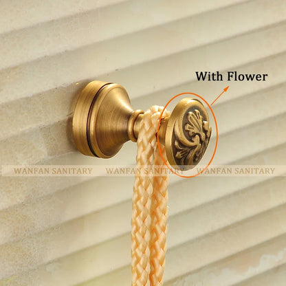 DecorBites™ Antique Brass Robe Hook Single Clothes Hanger Towel Bathroom Coat Door Hooks