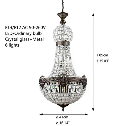 DecorBites™ Art Deco Crystal LED Chandelier in 2 Sizes for Parlor, Bedroom, Lobby, Hotel