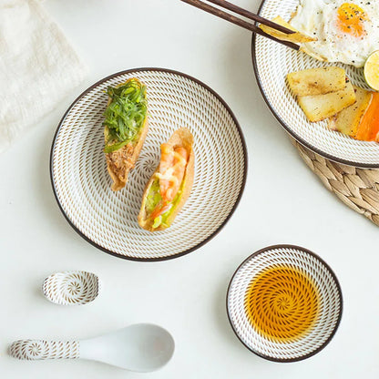 DecorBites™ Ceramic Dinner Plate Set - Round Solid Pattern, Made of Ceramic