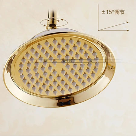 DecorBites™ 8" Brass Shower Head: Bathroom Rainfall Replacement for Handshower Faucet