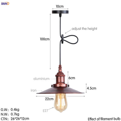 DecorBites™ Gold Retro Edison LED Pendant Lights for Dinning Living Room Industrial Decor