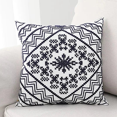 DecorBites™ Aztec Embroidery Canvas Cushion Cover 45x45cm