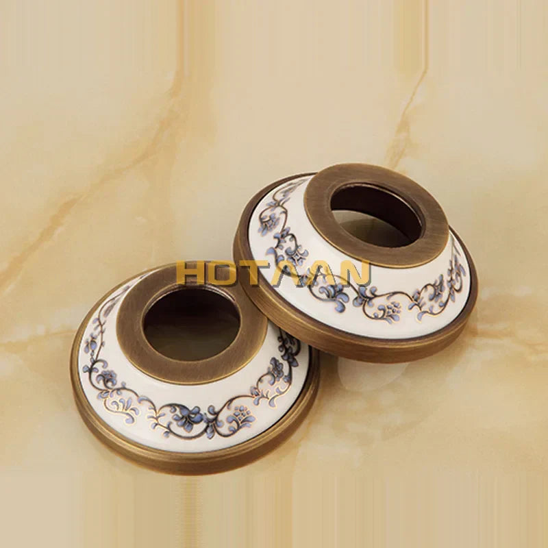 DecorBites™ Antique Brass Hand-Held Shower Head Kit - Wall Mounted Shower Faucet