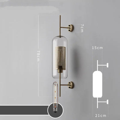 DecorBites™ Glass Industrial Wall Lights for Living Room Bedroom Dining Room