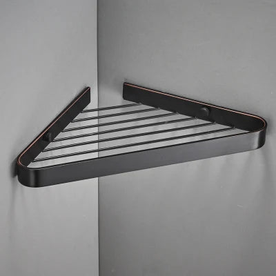 DecorBites™ Brass Bathroom Shower Rack Wall Mounted Shelf
