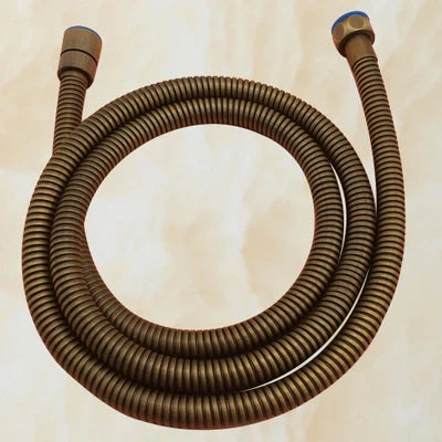 DecorBites™ Antique Brass Shower Set: 8" Rain Head, Hand Shower, Hose, Angle Valve, Bracket