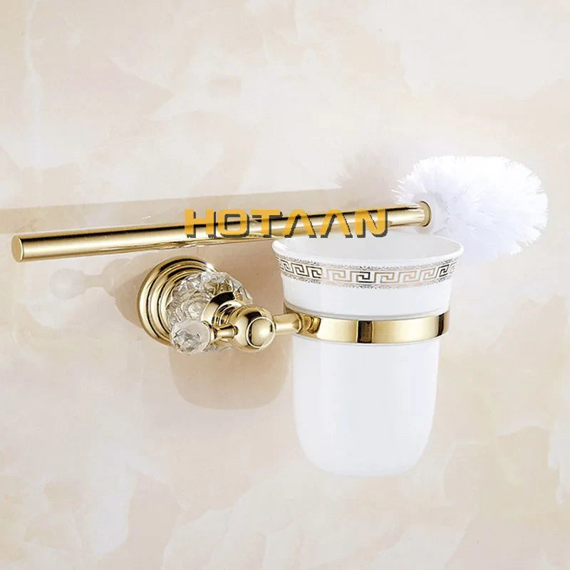 ™ Gold Ceramic Wall Mount Toilet Brush Holder Standard Size