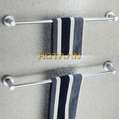 DecorBites™ Aluminium Bathroom Accessory Towel Bar Rail Holder, Anti-Rust Round Towel Rack