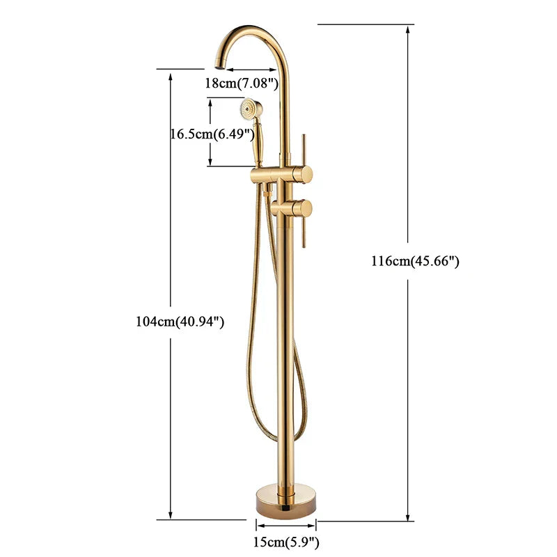 DecorBites™ Gold Tub Sink Faucet with Handshower