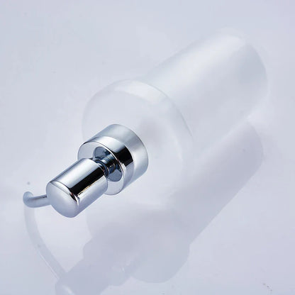 DecorBites™ Frosted Glass Liquid Soap Dispenser with Brass Head - 200ml
