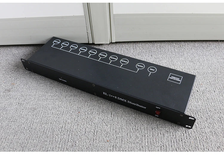 DecorBites™ 8-Port DMX Signal Amplifier Splitter for LED Lights - Signal Repeater & Distributor