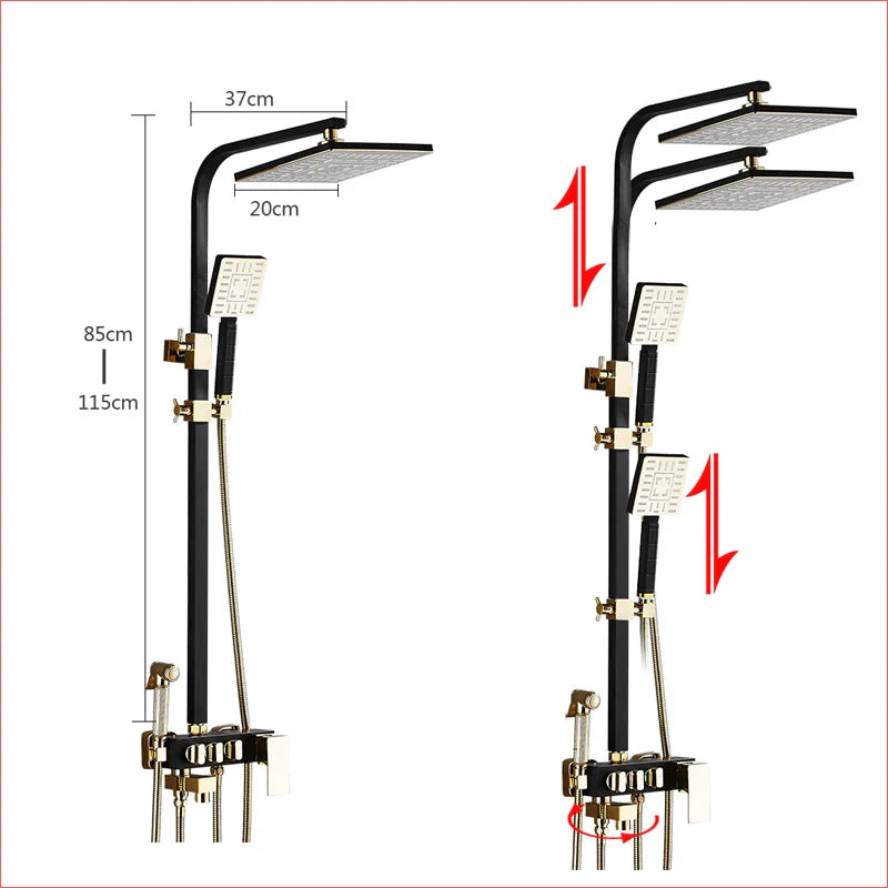 DecorBites™ Black Gold Bidet Shower Faucet Set with Hand Shower Mixer Tap