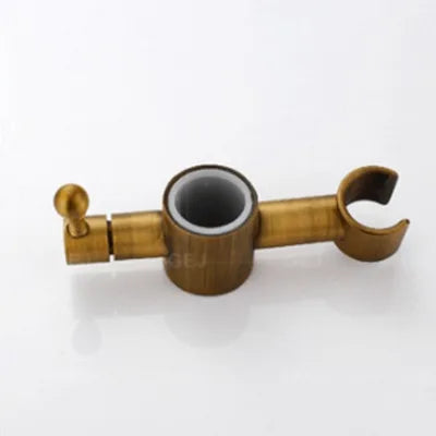 DecorBites™ Antique Brass Shower Set: 8" Rain Head, Hand Shower, Hose, Angle Valve, Bracket