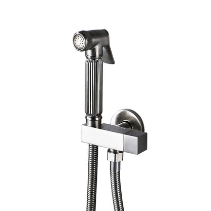 DecorBites™ Black Bidet Faucet with Single Handle, Wall Mounted, Cold Water, Brass Sprayer Head