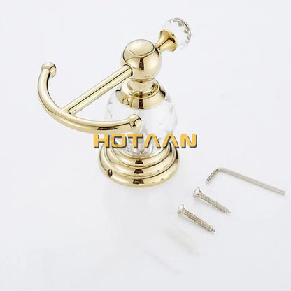 ™ Gold Crystal Robe Hook Towel Rack for Elegant Bathroom Decor