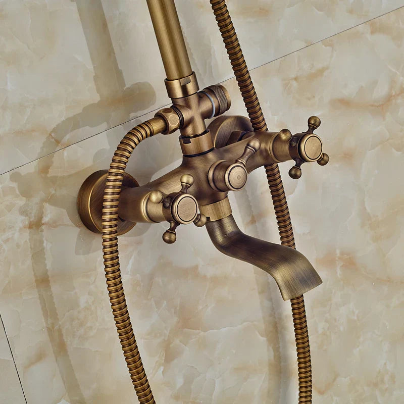 DecorBites™ Dual Handle Shower Faucet Set with 8" Rain Shower Head