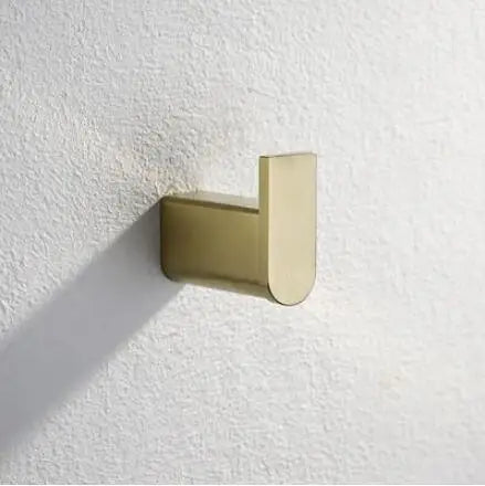 DecorBites™ Brushed Gold Bathroom Hardware Set: Towel Rack, Paper Holder, Toilet Brush Holder, Hooks