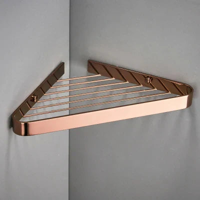 DecorBites™ Brass Bathroom Shower Rack Wall Mounted Shelf