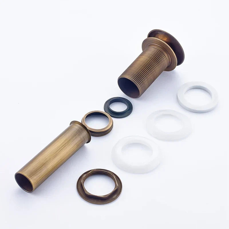 DecorBites™ Antique Brass Bathroom Sink Pop Up Drain for Vessel Sink