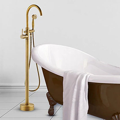DecorBites™ Antique Brass Tub Faucet Swivel Spout Filler Hot Cold Mixer Tap