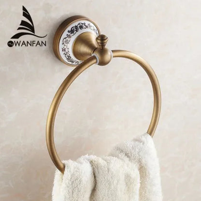 DecorBites™ Antique Bronze Towel Ring – Solid Brass Wall Mounted Holder for Bathroom