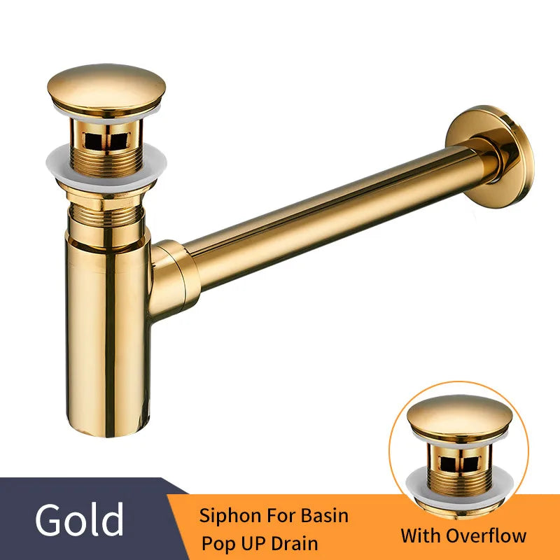 DecorBites™ Brass Round Bottle Trap Oil Rubbed Bronze Pop Up Drain WF-6920