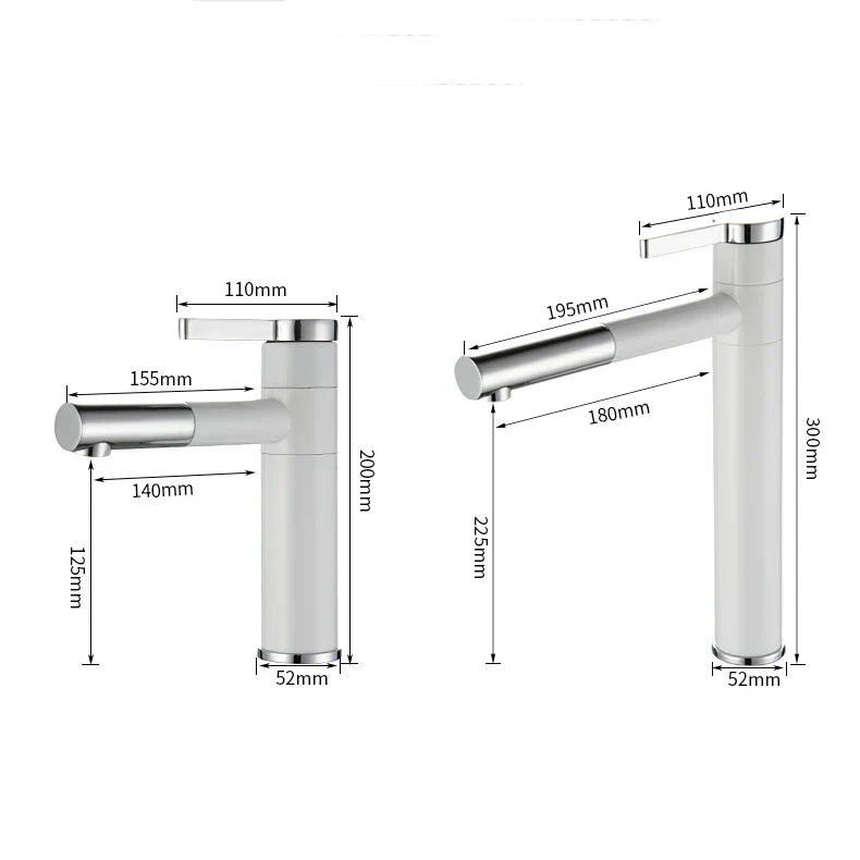 DecorBites™ Brass Bathroom Faucet Vessel Sinks Mixer - Swivel Spout Vanity Tap, Chrome Deck Mounted