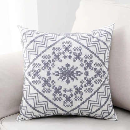 DecorBites™ Aztec Embroidery Canvas Cushion Cover 45x45cm