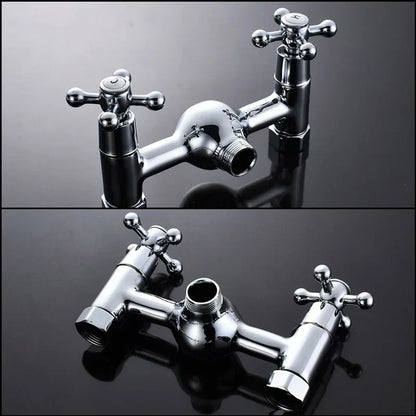 DecorBites™ Dual Handle Chrome Brass Shower Mixer System with 8" Rainfall Shower Head