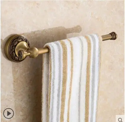 DecorBites™ Copper Carved Bathroom Accessories Set: Towel Shelf, Towel Bar, Paper Holder, Cloth Hook