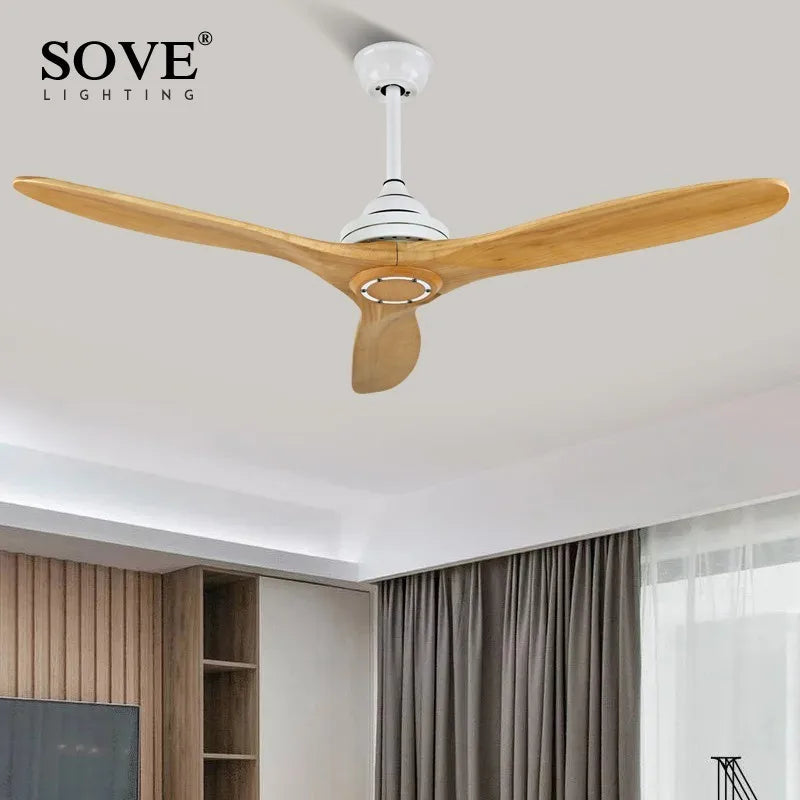 DecorBites™ Black Wood Industrial Ceiling Fan Remote Control DC 220v