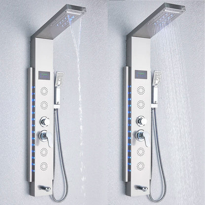 DecorBites™ Black Led Shower Panel 5-Function Wall Mount Bathroom Shower Faucet