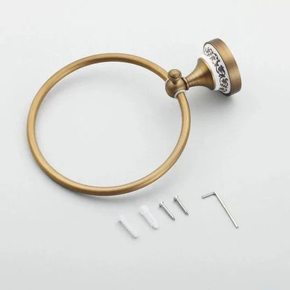 DecorBites™ Antique Bronze Towel Ring – Solid Brass Wall Mounted Holder for Bathroom
