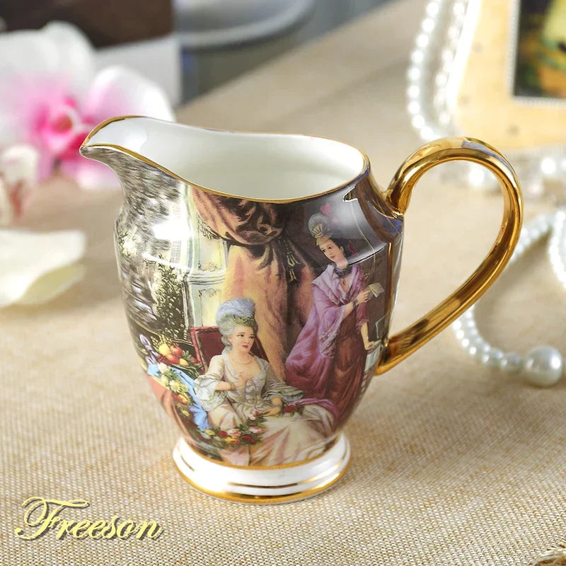 DecorBites™ Bone China Milk Jug: Elegant Ceramic Creamer for Tea, Coffee, Espresso