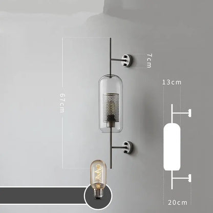 DecorBites™ Glass Industrial Wall Lights for Living Room Bedroom Dining Room